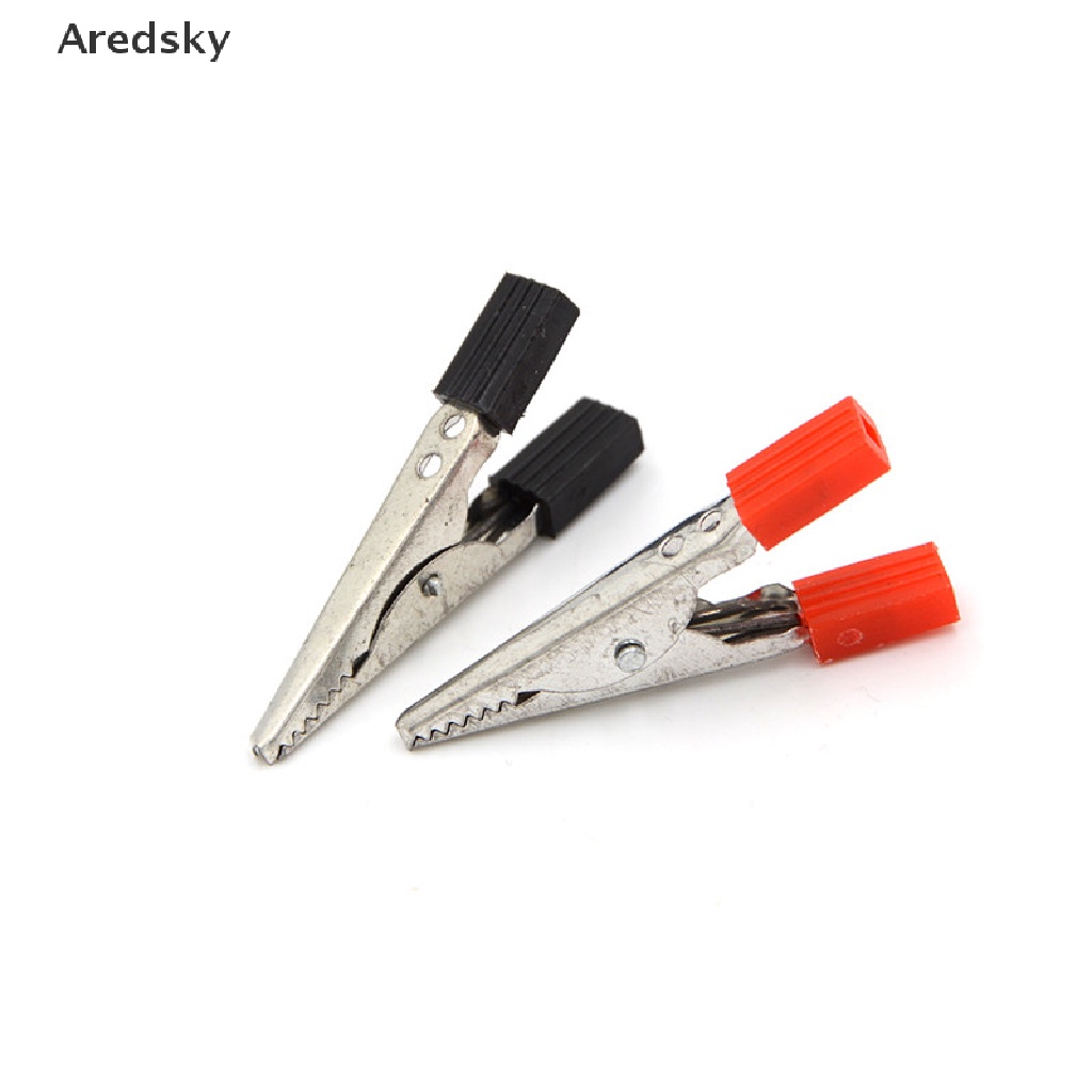 Set 10 kẹp cá sấu thử điện 48mm màu đỏ và màu đen chuyên dụng cho xe hơi tiện dụng