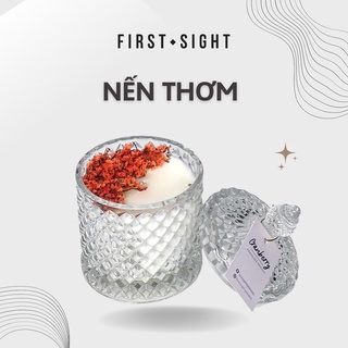 Nến thơm Valentine Cranberry tinh dầu thơm tự nhiên First Sight hủ 240GR