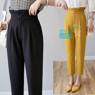 Quần Baggy Nữ, Quần cạp bèo, Chất M.ANGO Cao Cấp, Mặc Bao Chuẩn Dáng, Hàng VNXK