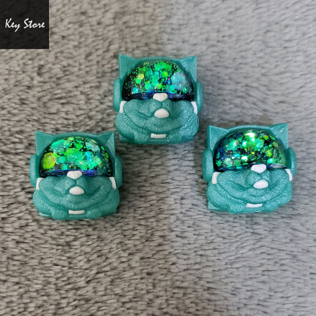 Nút bàn phím cơ artisan keycap sirius màu xanh hexagon