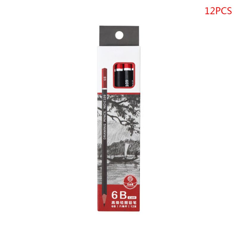 Hộp 12 Bút Chì 2h Hb 2b 3b 3h 4b 5b 6b 8b 10b Tiện Dụng