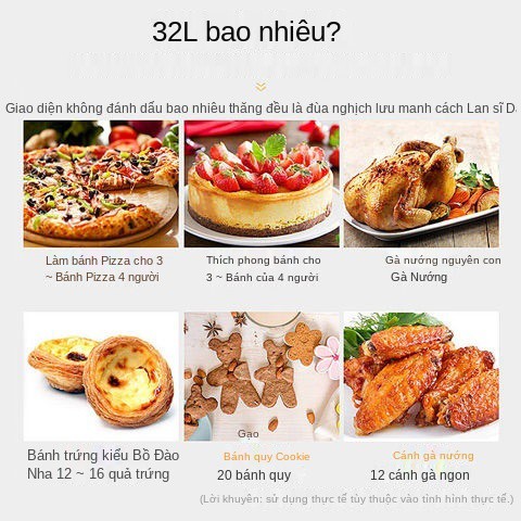 Lò nướng điện Ganz tại nhà 32 lít làm bánh tart tự động đa năng loại nhỏ, lò nướng lớn k10