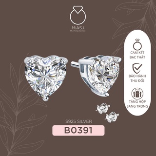 Bông tai nữ bạc ý s925 cao cấp hột mỹ nhân tạo b0391 | mi.a trang sức bạc