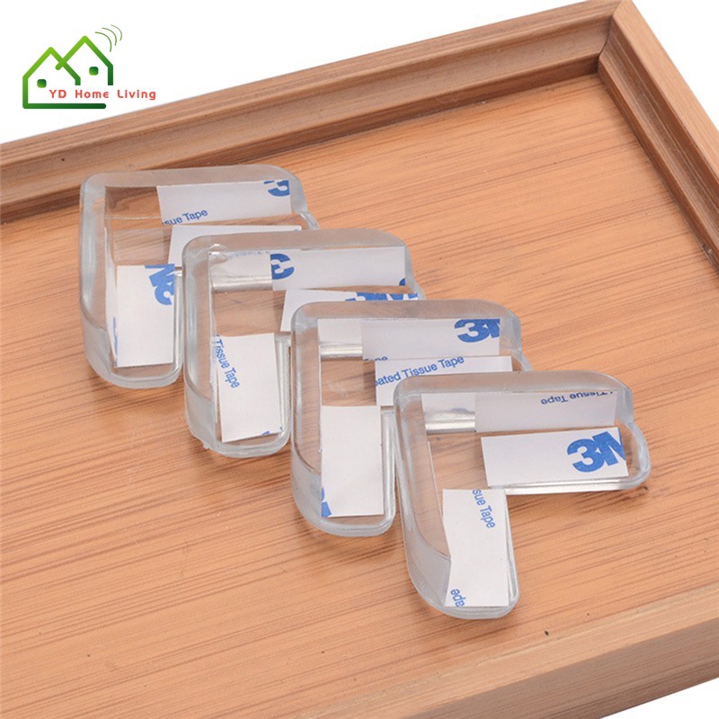 Set 4 Miếng Bọc Góc Bàn Trong Suốt Chống Va Chạm Bảo Vệ An Toàn Cho Bé