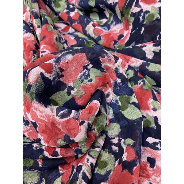 Vải voan chiffon hoa nhỏ may đầm áo dài áo kiểu nữ