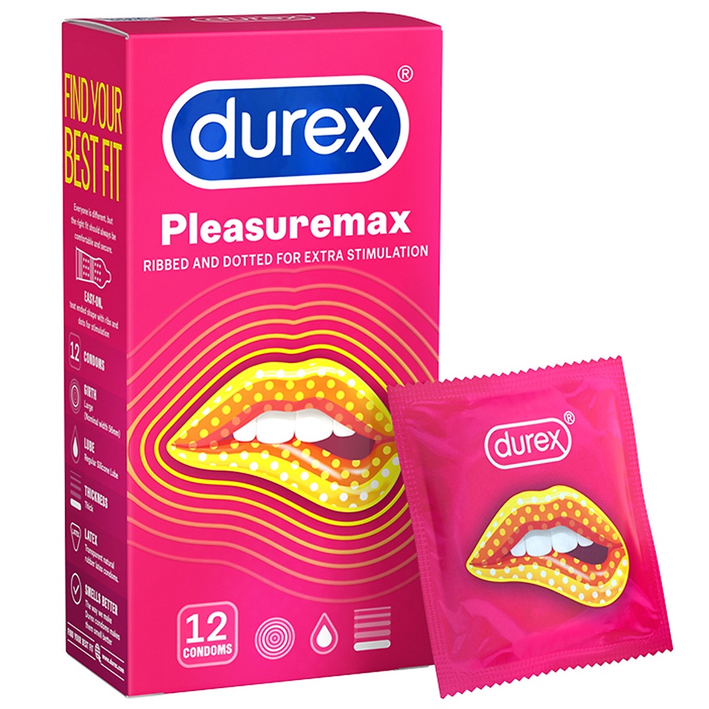 Bao cao su Durex Pleasuremax hộp 3 bao và hộp 12 bao