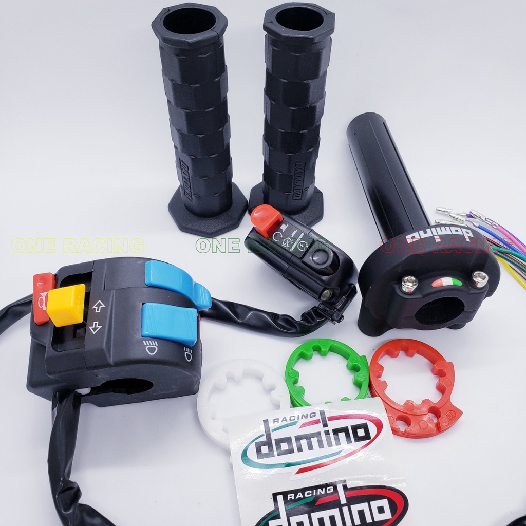 Combo cùm tăng tốc domino + công tắc fz passing trái phải, 2 bao tay daytona cao cấp gắn xe máy, màu đen