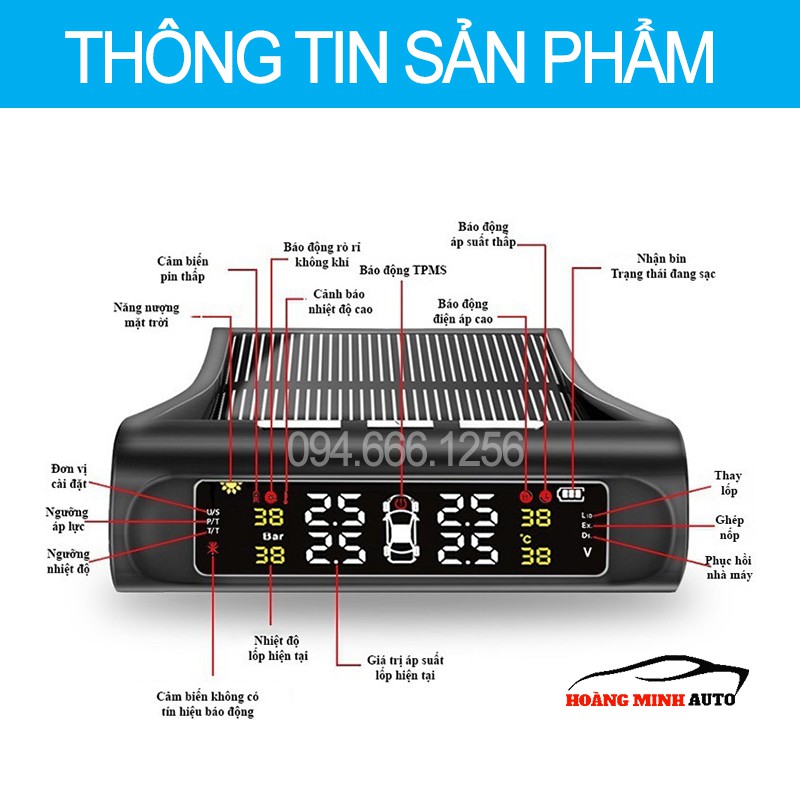 Cảm Biến Áp Suất lốp xe hơi TPMS cao cấp - pin năng lượng mặt trời - chíp chống nước IPX7 - bảo hành 12 tháng | BigBuy360 - bigbuy360.vn