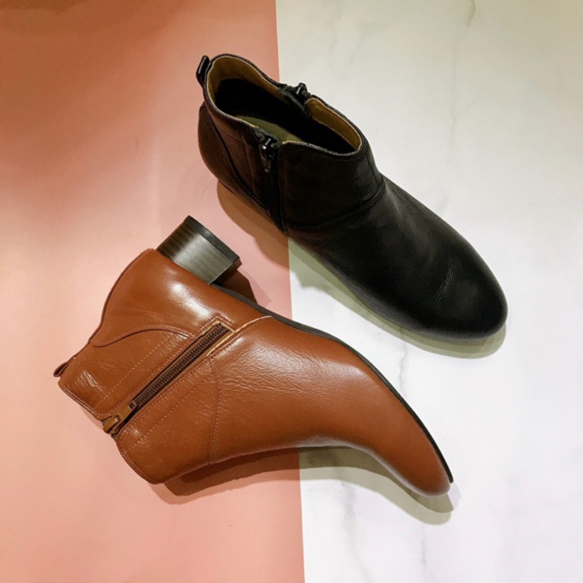 Bốt cổ ngắn da thật Porta Kobe (hàng xuất Nhật)