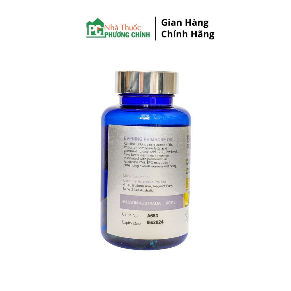 Viên Uống Tinh Dầu Hoa Anh Thảo Úc Evening Primrose Oil CareLine - Hỗ Trợ Cân Bằng Nội Tiết Tố Nữ, Làm Đẹp Da