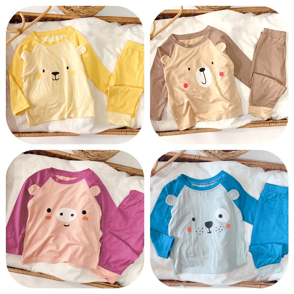 Đồ bộ quần áo dài tay cho bé tai thú đáng yêu AM760