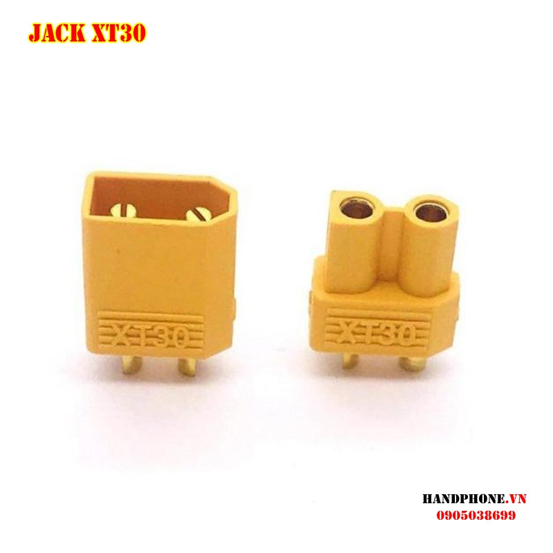 Jack cắm XT30 mạ vàng - Phích nối nguồn điện cho thiết bị điện công suất lớn, RC