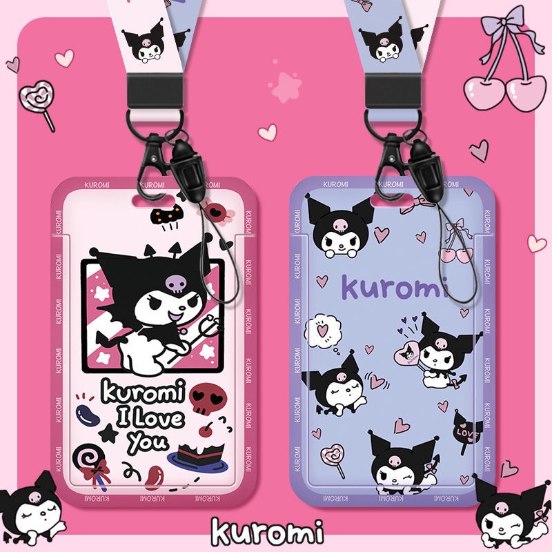 Card cover campus card student meal card School Card Factory card access control bus Kulumi cute cartoon lanyard hanging neck K4Zi