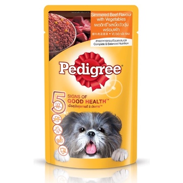 Pedigree Thức ăn cho chó lớn dạng sốt vị bò và rau củ 130g, pate cho chó