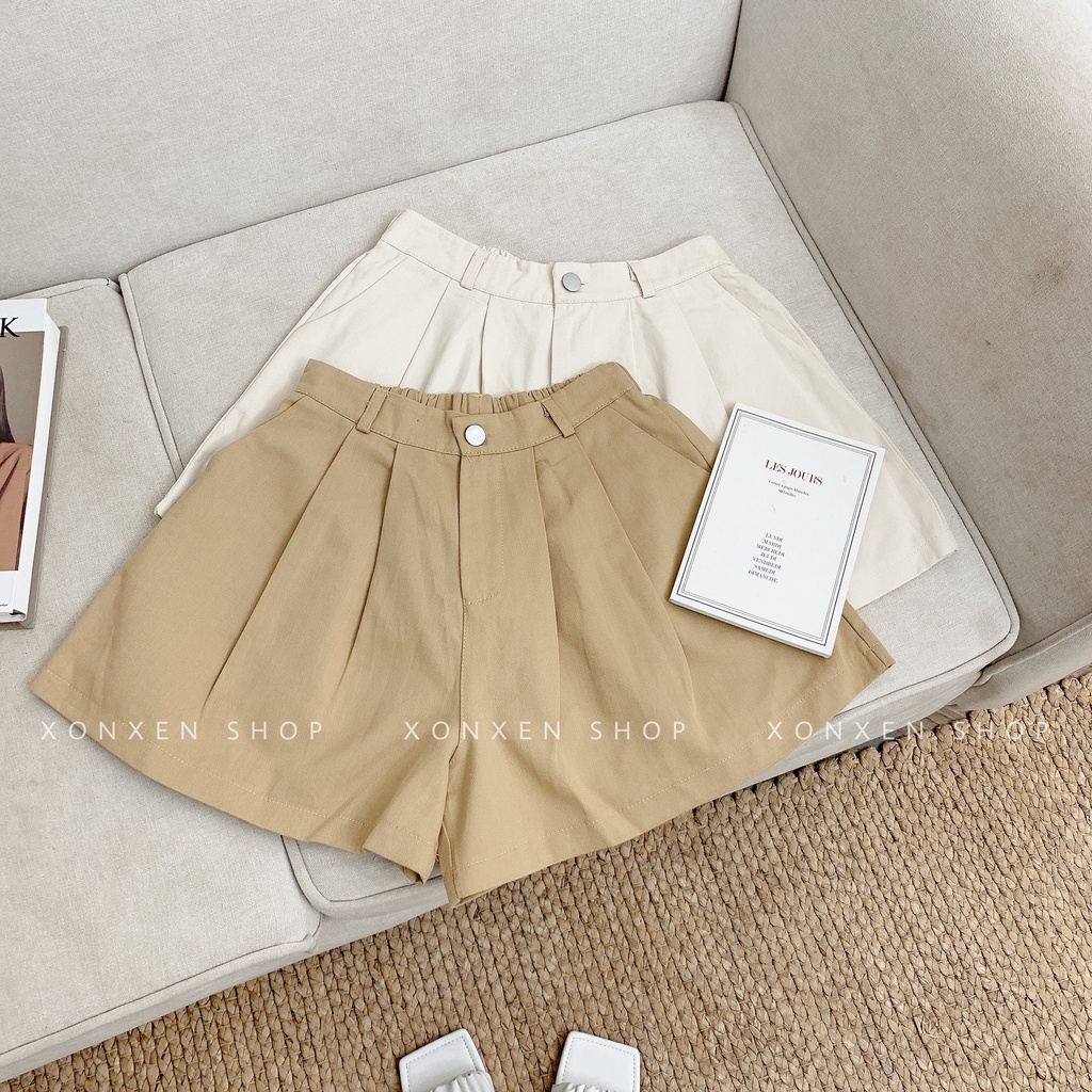 Quần short kaki lưng chun cá tính chất kaki dày dặn Xonxen shop free size mã 916