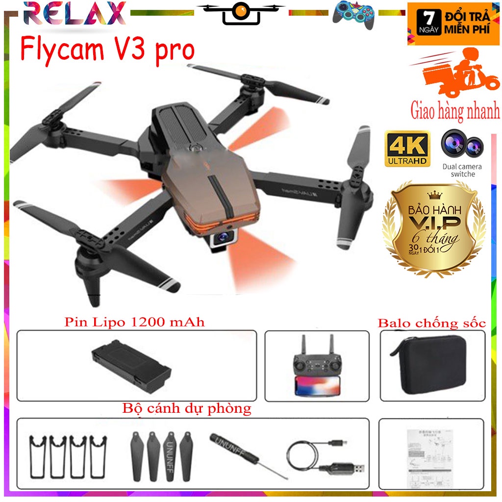 Flycam giá rẻ nhào lộn trên không trung, Máy bay drones trang bị cảm biến va chạm cho người mới chơi - tặng kèm bộ cánh
