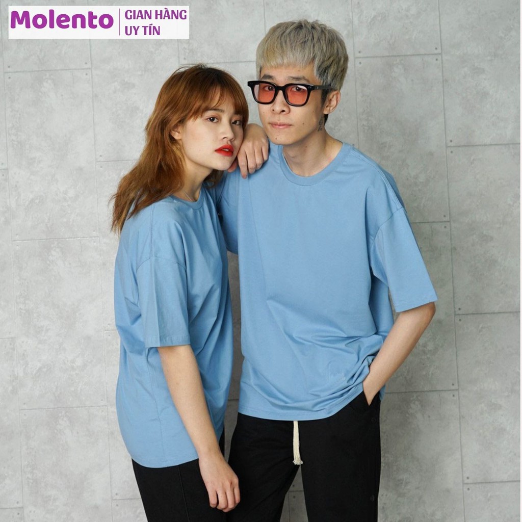 Áo thun unisex form rộng Molento áo phông nam nữ tay lỡ cổ tròn co giãn cao cấp 2021 - M14