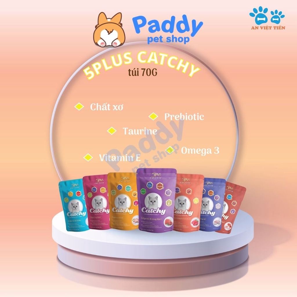 Pate 5Plus Catchy Cá Ngừ Cho Mèo Mọi Lứa Tuổi 70g