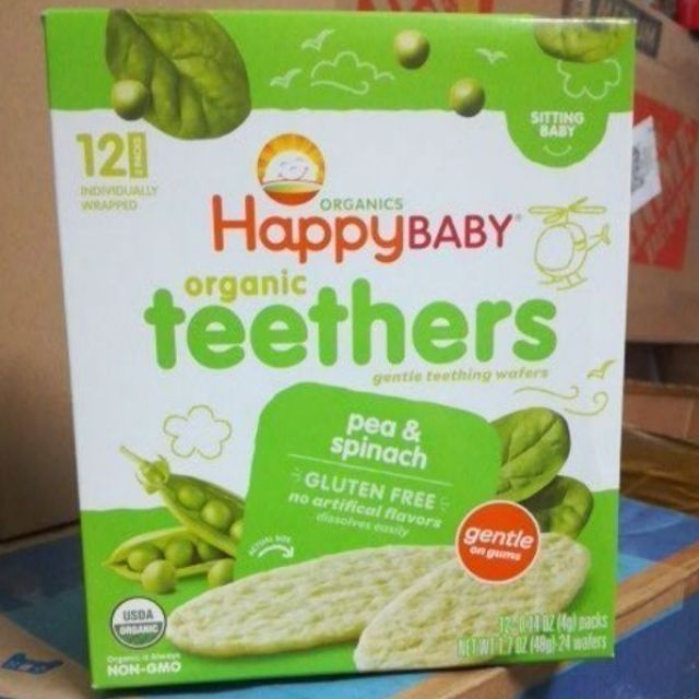 (5 vị) Bánh xốp ăn dặm organic Happy Baby Teethers