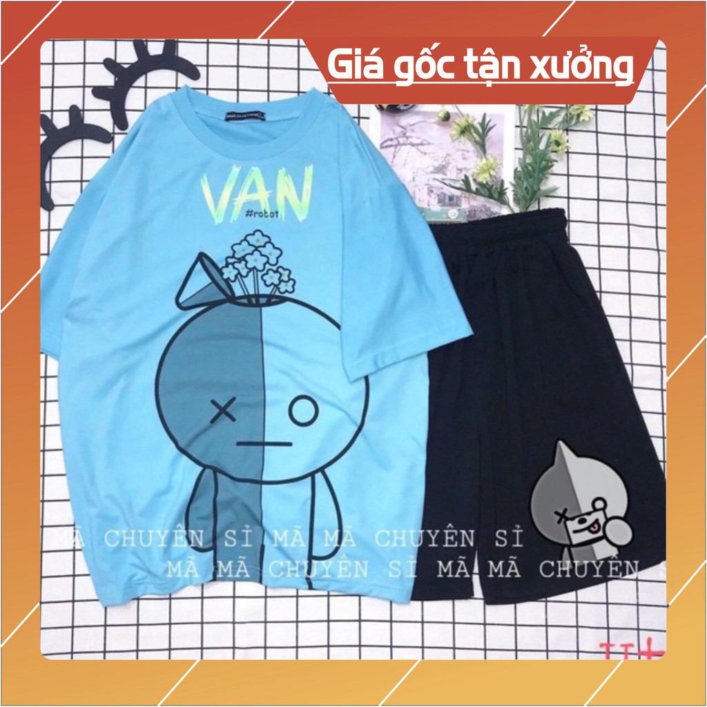Sét áo VAN + quần đùi đen HT12