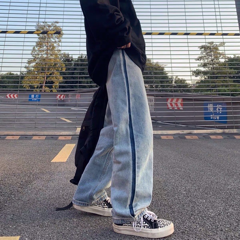 [ORDER-CÓ BIG SIZE] Quần bò jeans ống rộng cách điệu sọc sườn Ulzzang siêu chất ❤️ | BigBuy360 - bigbuy360.vn