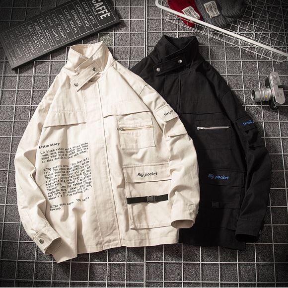 Áo Khoác Kaki Nam Túi Hộp Phối Chữ Thời Trang Hàn 2 màu | BigBuy360 - bigbuy360.vn