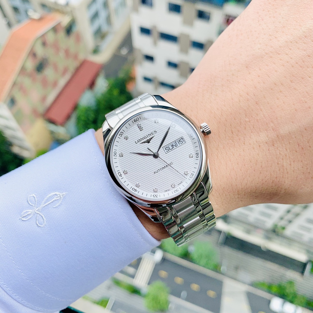 Đồng hồ nam chính hãng Longines Master Collection Diamond White - L2.755.4.77.6 - máy cơ tự động - Kính Sapphire