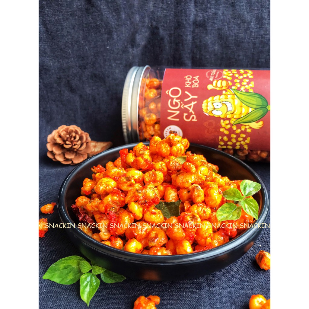 Bắp sấy lắc khô bò lá chanh SNACKIN loại 1, hũ pet 400g, 250g, ăn vặt Hà Nội | BigBuy360 - bigbuy360.vn