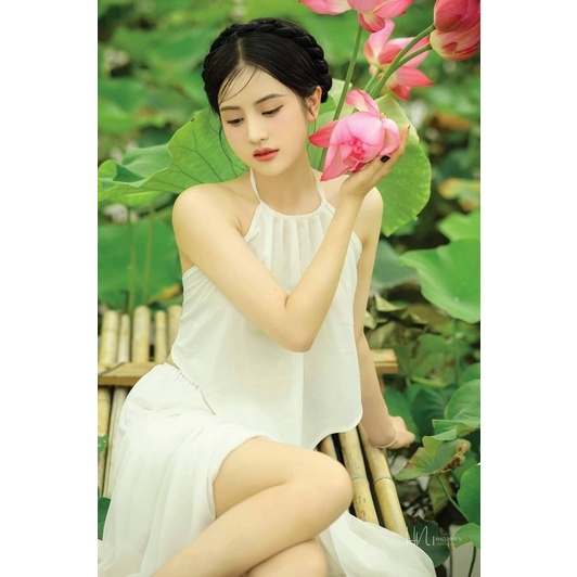 Bộ yếm đụp chụp sen kèm mấn