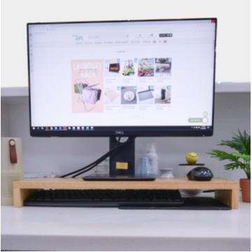 Giá màn hình kệ gỗ để bàn làm việc đa năng kệ màn hình máy tính 1 tầng màu VÂN GỖ