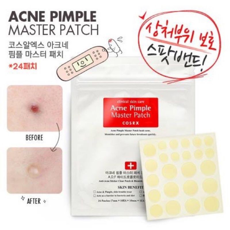 Miếng Dán Mụn Sưng Cosrx  Acne Pimple Master Patch Màu Đỏ & Clear Fit Master Patch Màu Đen