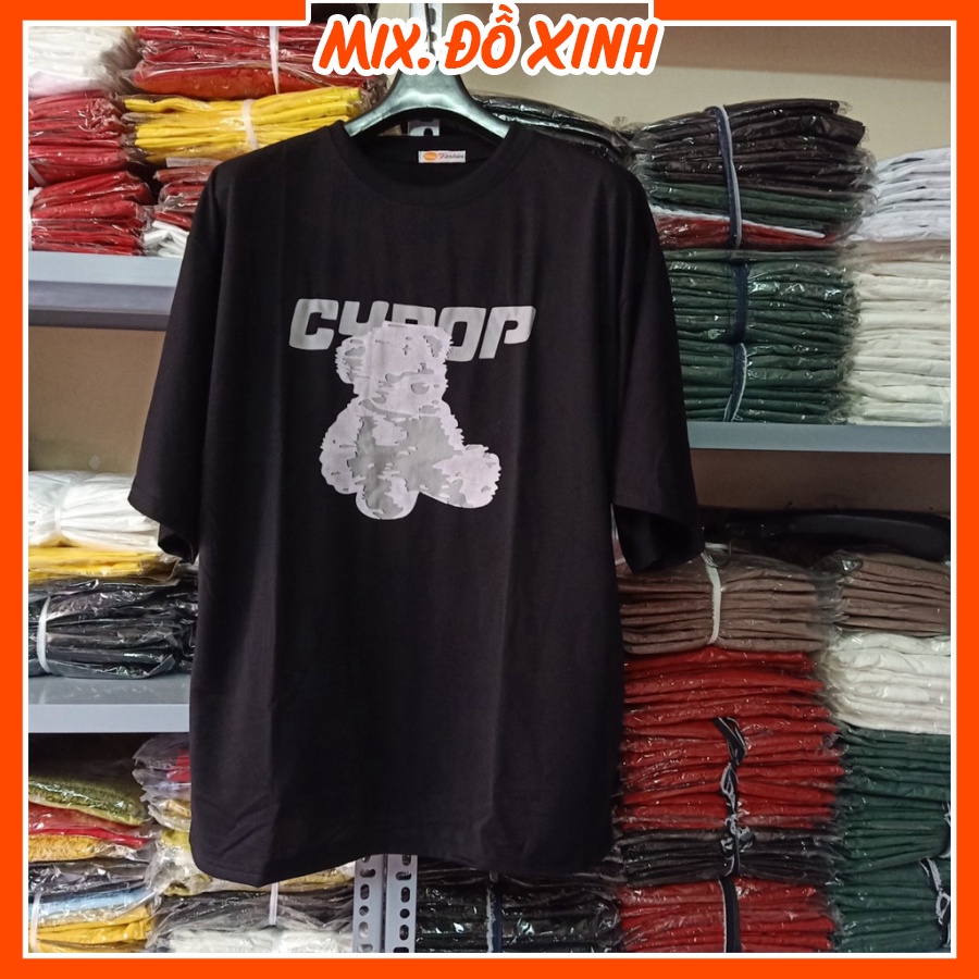 Áo thun nam nữ form rộng tay lỡ áo phông unisex Thu Hà chất liệu thoáng mát, in hình Gấu chữ CYOOP