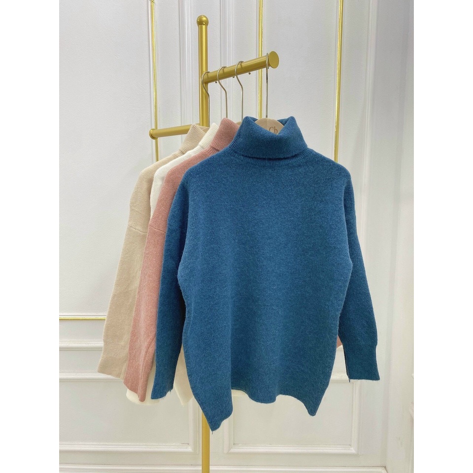 Áo len tay bồng, áo len cổ lọ nữ form rộng chất len mịn form chuẩn len dáng xinh xắn tha hồ mix đồ hàng quảng châu xịn | BigBuy360 - bigbuy360.vn