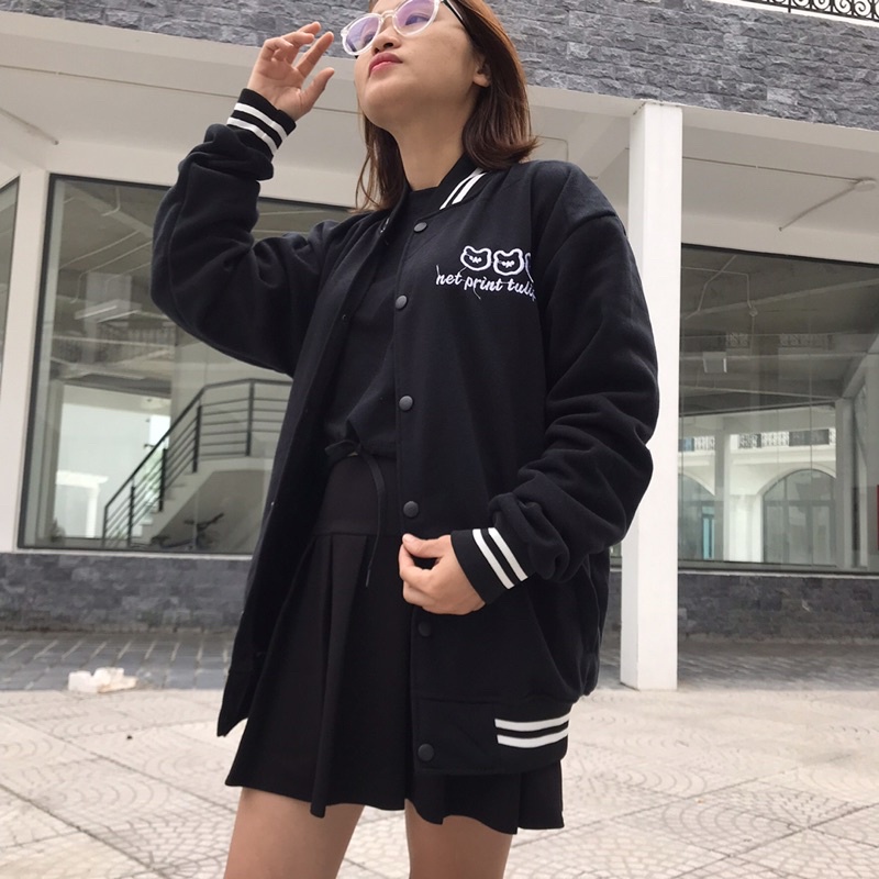 Áo khoác cardigan nam nữ hình thêu 3 tai gấu chất nỉ mềm mịn from unisex oversize đến 68kg phong cách Hàn Quốc TA 9001