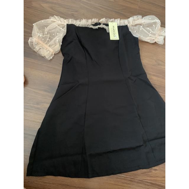 Đầm nữ trễ vai trắng phối lưới đính hạt dạo phố, dự tiệc siêu dễ thương[CƯỜM NGẮN | BigBuy360 - bigbuy360.vn