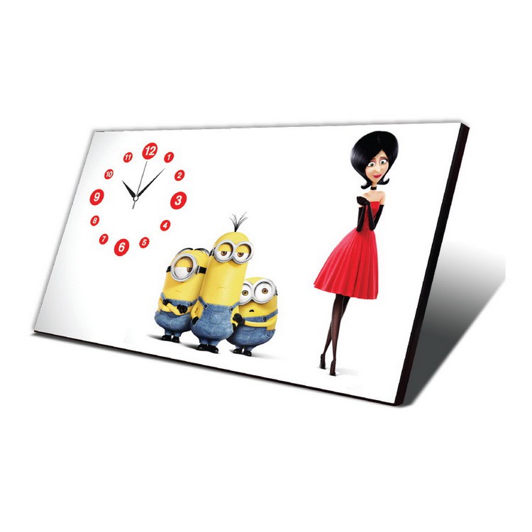 Đồng hồ tranh để bàn hình Minion, đồng hồ để bàn cho bé, đồng hổ để bàn dễ thương cho bé