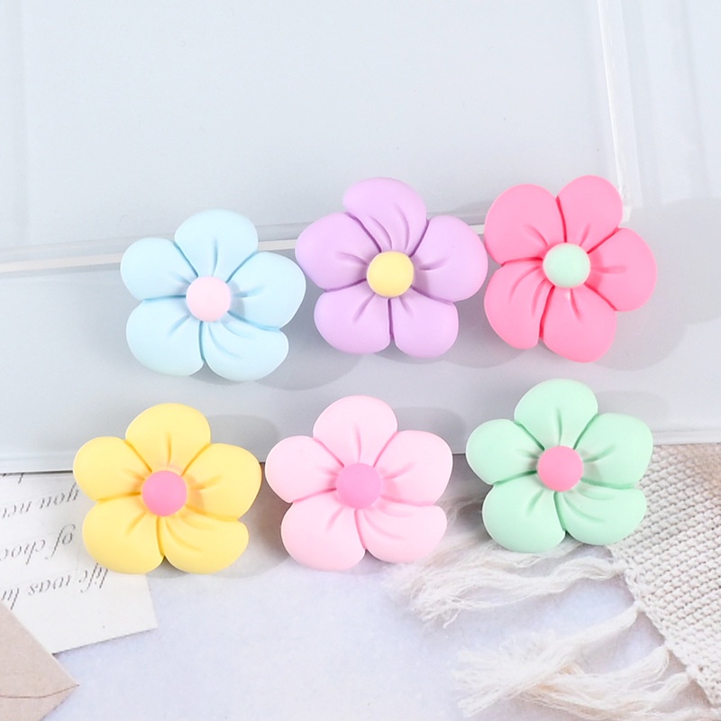 10 phụ kiện hình bông hoa bằng nhựa resin dùng trang trí điện thoại