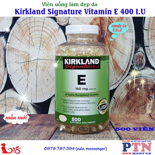 Viên uống đẹp da Vitamin E của Kirkland 500 viên.