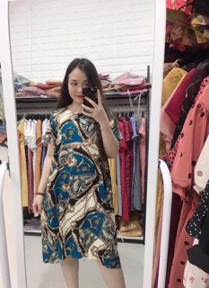 Váy lanh dáng A bầu bí bon chen
