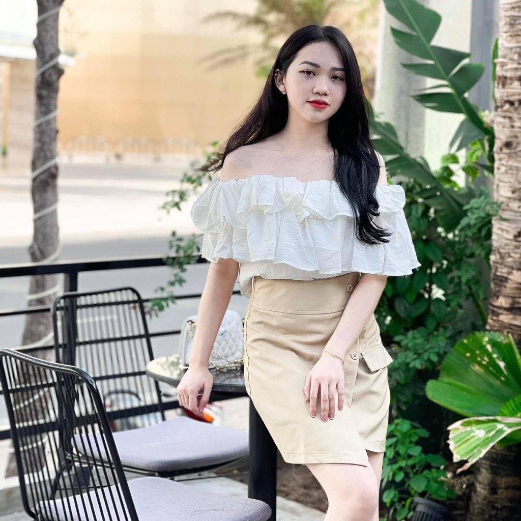 Set áo trễ vai kèm quần giả váy (S14) | BigBuy360 - bigbuy360.vn
