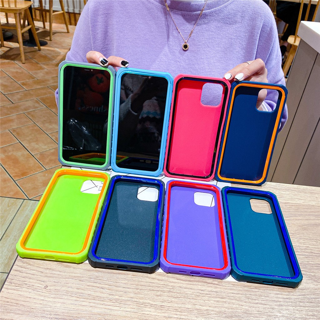Ốp điện thoại silicon mềm kiểu giáp chống sốc cho iPhone 12 11 Pro Max XS XR 12Mini 6 7 8Plus