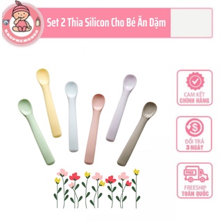 Set 2 thìa silicon cho bé ăn dặm an toàn sử dụng