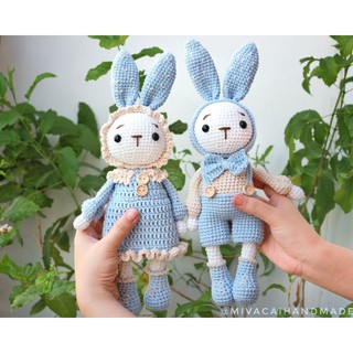 Thú bông handmade: Đôi thỏ Miti & Mimi