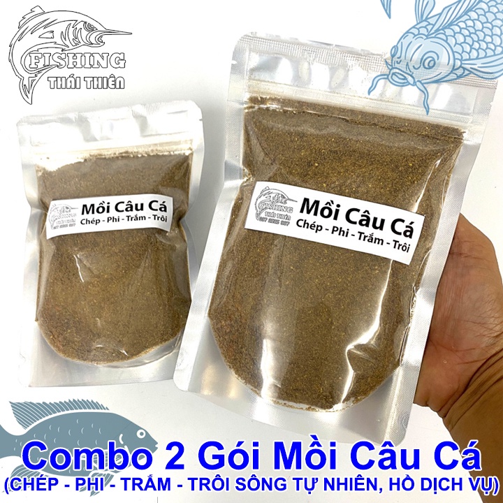 Combo 2 Gói Mồi Câu Cá Chép, Rô Phi, Trắm, Trôi Sông Tự Nhiên, Hồ Dịch Vụ