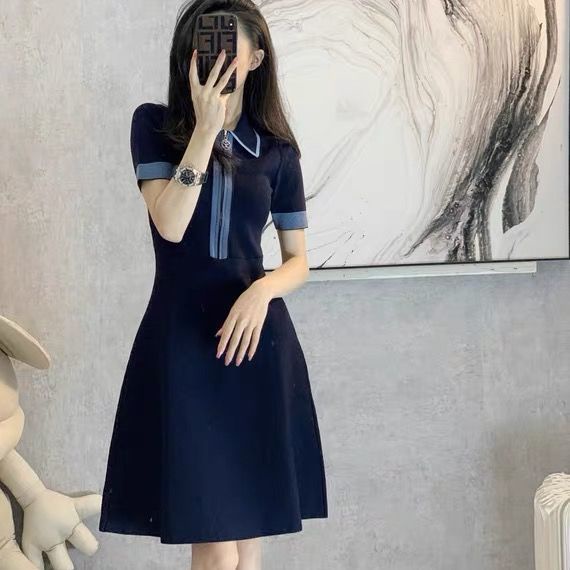 Đầm Dệt Kim Cổ Polo Tay Ngắn Dáng Ôm Thời Trang Mùa Hè Kiểu Pháp Hàng Mới Dành Cho Bạn Nữ 2021
