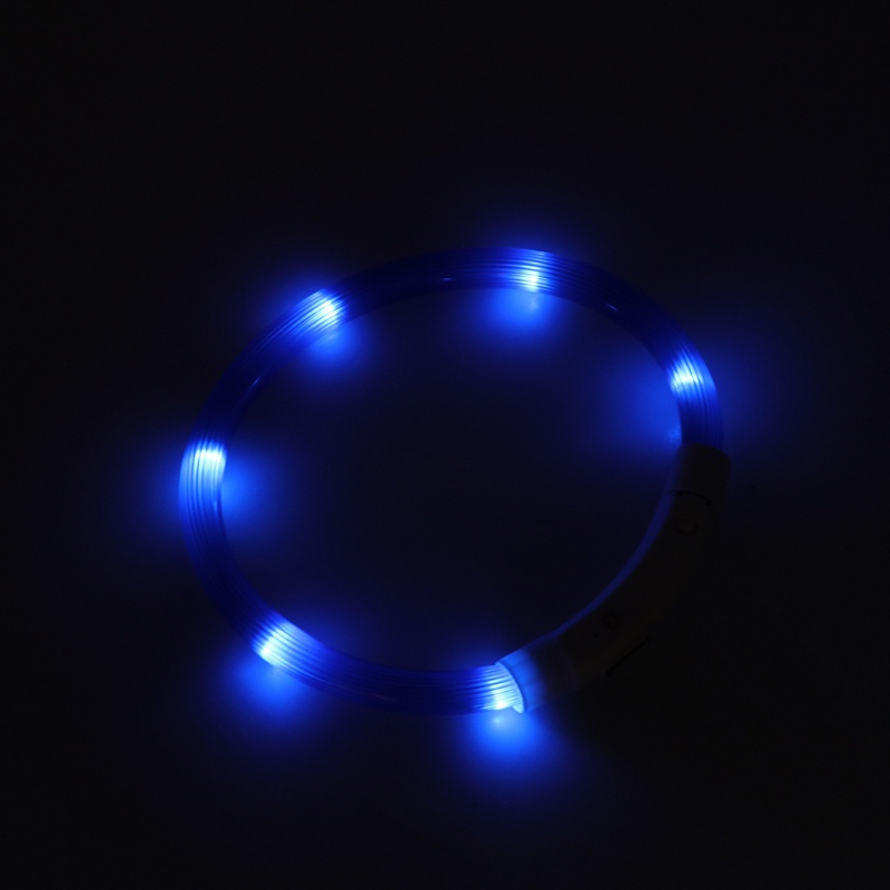 Vòng Cổ Chó Đi Dạo Phát Sáng Ban Đêm Mềm Mại Có Thể Sạc Lại