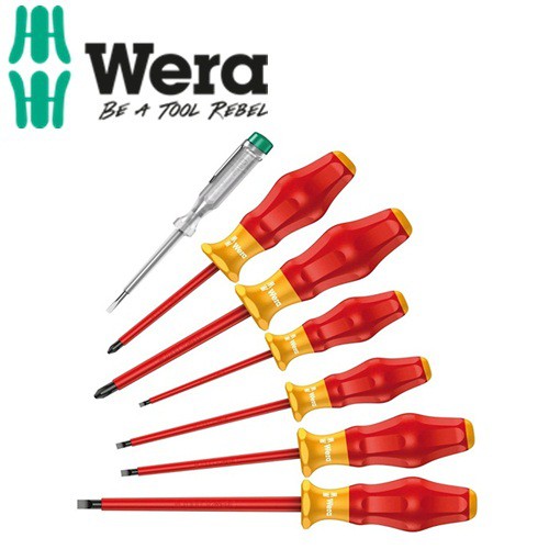 Bộ tua vít cách điện 7 cái ( Ph1, Ph2, tua vít dẹp, bút thử điện) 1160 i/7 Wera 05031575001