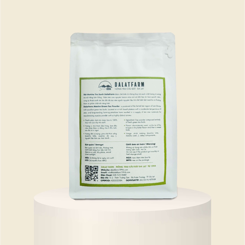 Bột Matcha Trà Xanh Dalat Farm - Túi 250Gr