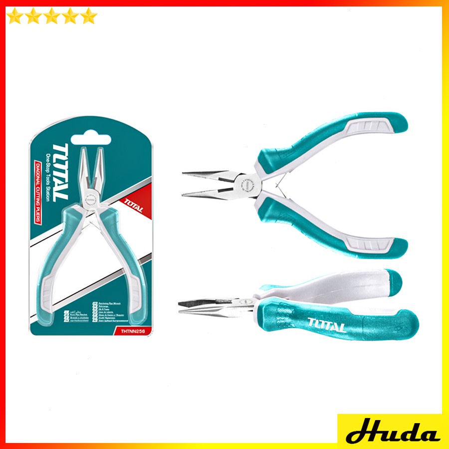 Kềm răng cắt đứt mũi cong nhọn mini 115mm nhiều loại Total Ingco kìm dẹp uốn vòng đầu bóng chống gỉ 12345