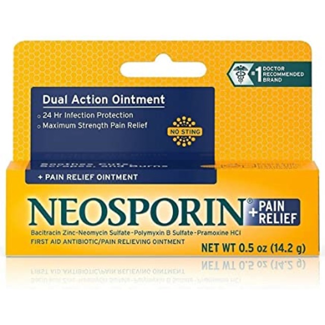 Kem mỡ kháng sinh trị bỏng Neosporin của Mỹ ( xanh dương)